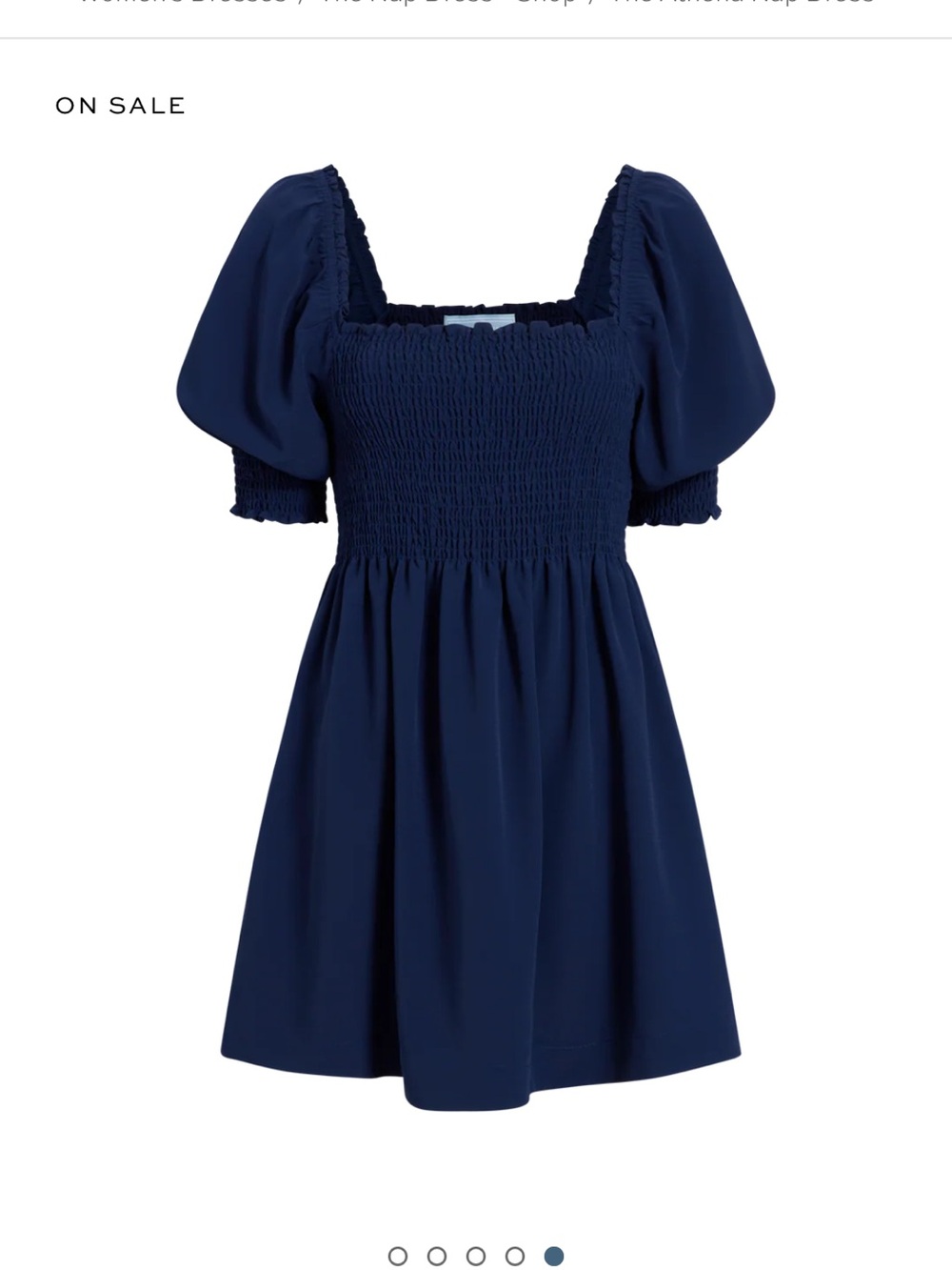 NWT Hill House The Athena Nap Dress in Wrinkle Resistant Navy Crepe
